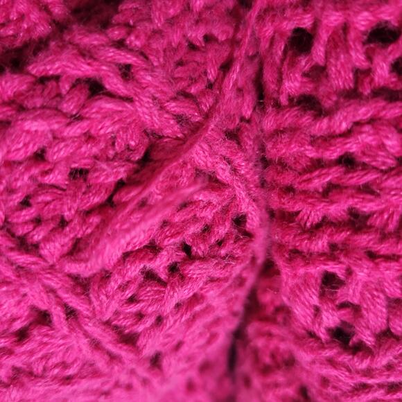 Vintage Cacharel Chunky Sweater Pink Pullover Slouchy Cable Knit Crewneck XL - Picture 11 of 16